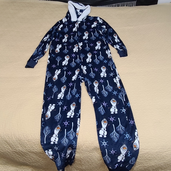 Disney Frozen 2 Olaf hooded pajama onesie size L - Picture 3 of 7